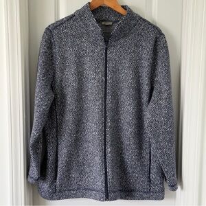 T by Talbots Textured Knit Herringbone Jacket